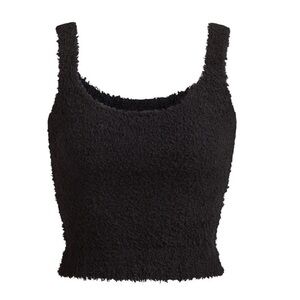 SKIMS Cozy Knit Cropped Tank Top Black – Size L/XL - NWT